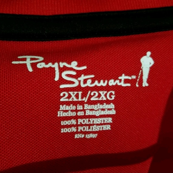 Payne Stuart Golf Polo Shirt Mens XXL Red Argyle - Picture 4 of 4